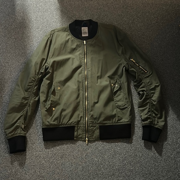 H&M Jackets & Coats Large In Men Green Bomber Jacket Poshmark